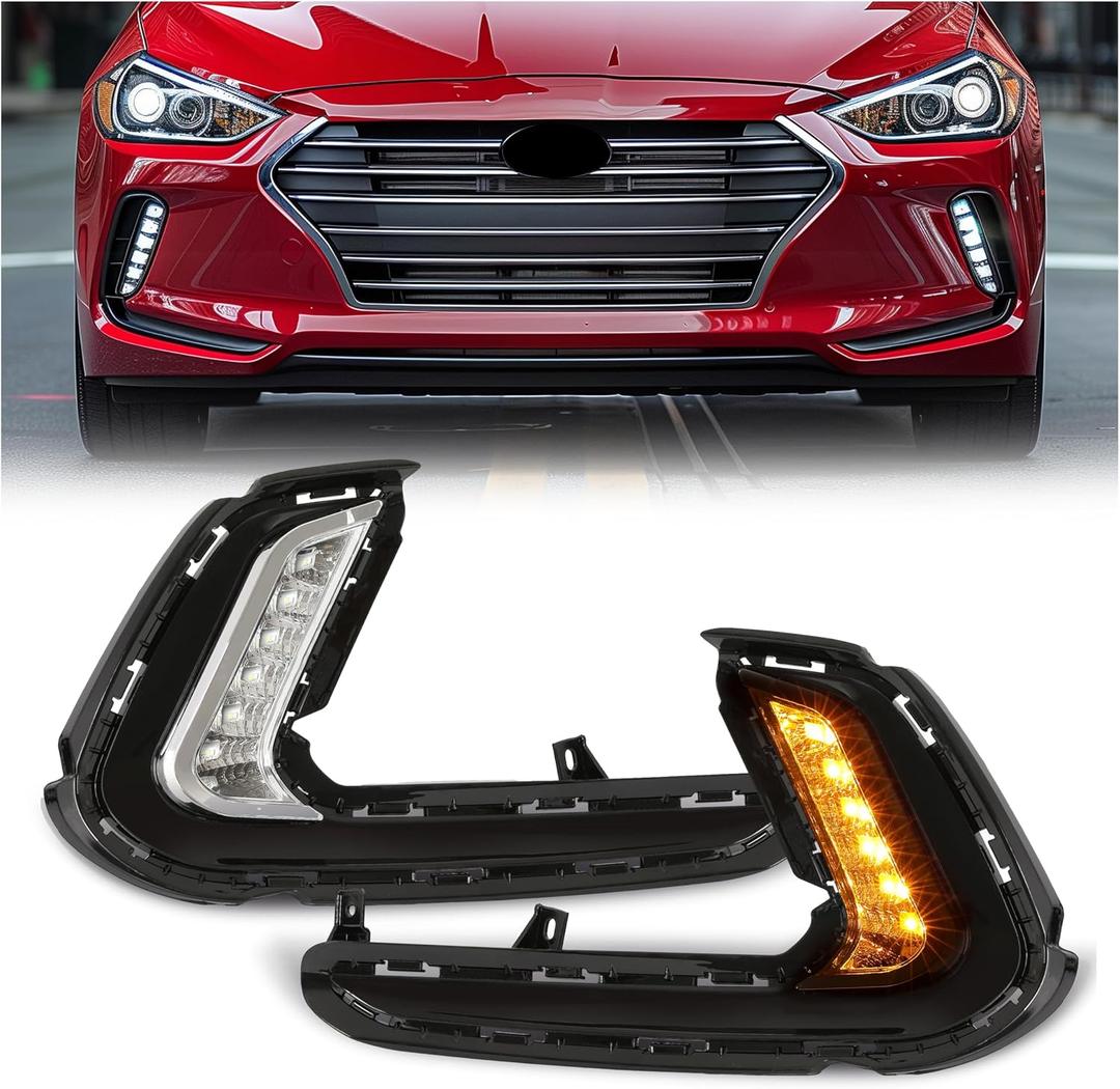 HECASA LED Fog Lights Compatible with 2017 2018 Elantra Sixth Generation