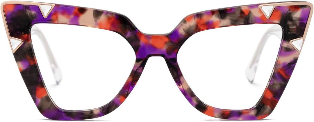 Zeelool Cat Eye Glasses for Women Frame with Non-prescription Clear Lens Pedley ZJGX581550 (Tortoise)