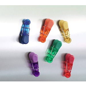 Brite Concepts Set of 7 Colorful Magnetic Multi-Clips to Hang Documents or Close Bags #16499, 1 Pack of 6 Clips