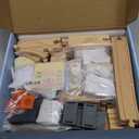 60PCS Wooden Train Set - Toy Magnetic Trains with Wooden Track Set for Kids Ages 3-8, Construction Crane Railway Set, Perfect Christmas Birthday Gift for Grandkids Toddlers Boys Girls