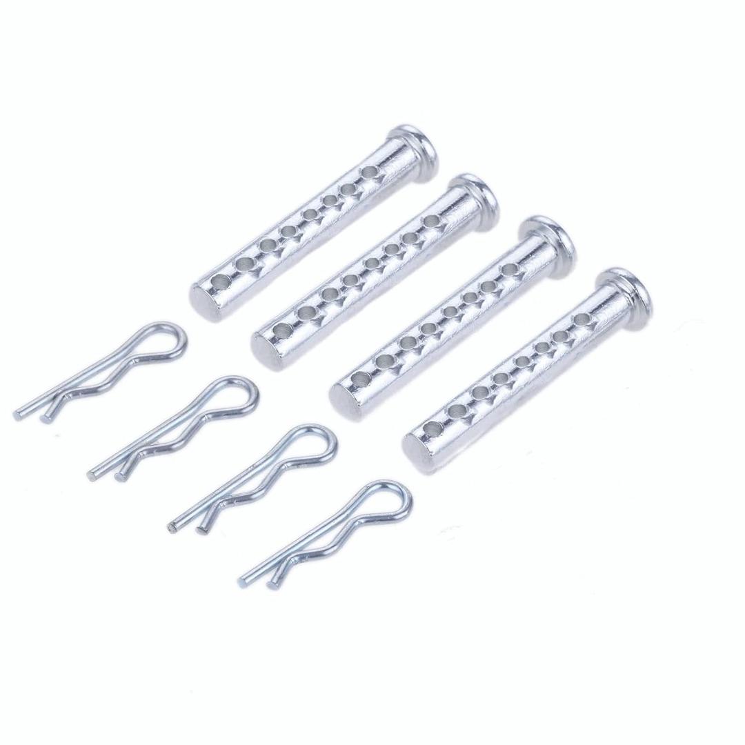 Heavy Duty Adjustable Clevis Pin ,Fastener Tool Size 7/16 x 2inch Zinc Steel 8 Holes W/ Matching R- Clip (4) Heavy Duty Adjustable Clevis Pin ,Fastener Tool Size 7/16 x 2inch Zinc Steel 8 Holes W/ Matching R- Clip (4)