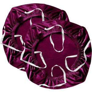 Yikko Velvet Chair Seat Cusion Covers for 14.96-18.89 Inch Office Computer Chair Covers, with Straps Washable Slipcovers Protector, Home, Dining Room Bar Wedding Party Decor (Dark Purple, 2)
