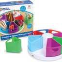 Learning Resources Create a Space Storage Center - 10 Piece set Desk Organizer for Kids, Art Organizer for Kids, Crayon Organizer, Homeschool Organizers and Storage (Multicolor)