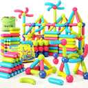 Loovio Magnet Toys for 3 Year Old Boys & Girls, Montessori Toys for Toddlers Kids, Magnetic Blocks Building DIY Learning Educational Toys Gift- Starter Set