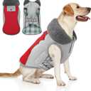 Doglay Dog Coat Waterproof Warm Dog Winter Jacket,Christmas Reflective Fleece Puppy Winter Coat with Harness Hole, Adjustable Snow Jacket for Large Dogs, L