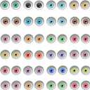 Julie Wang 100PCS 8MM Human Eyes Flatback Glass Cabochon for Halloween Art Sculptures Props Masks Fursuits Taxidermy Jewelry Making About 0.31inches