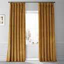 HPD HALF PRICE DRAPES Signature Plush Velvet Blackout Curtains for Bedroom (1 Panel), 50W X 108L Hotel Black Out Curtains for Living Room, Thermal Insulated Blackout Curtains, Apple Cider Gold