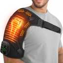 Cordless Electric Heated Massage Shoulder Wrap Pad with 4000mAh Battery for Arm Shoulder Pain Relief Heating Pad,Shoulder Brace with 3 Vibration and Heat Settings Hot Therapy for Women Men Gift