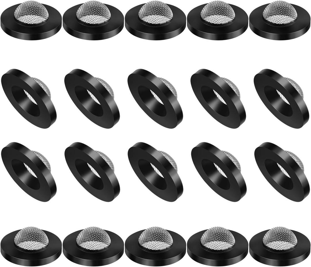 13 Pcs Hose Washer with Screen Filter Washers Stainless Steel & Black Rubber Filter Gasket for 1" Inlet, Fits 5/8" Washing Machine & 3/4" Garden Hose Connector