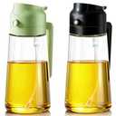 eutopic Oil Sprayer for Cooking, 2-in-1 Oil Mister & Dispenser Bottle for Air Fryer, Salad, BBQ, Kitchen Gadgets Accessories, 2 Pack