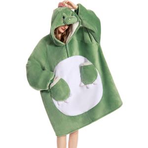 OLAOLA Wearable Blanket Hoodie for Adults - Oversized Animal Hooded Blanket - Soft Warm Cozy Sherpa Fleece Sweatshirt
