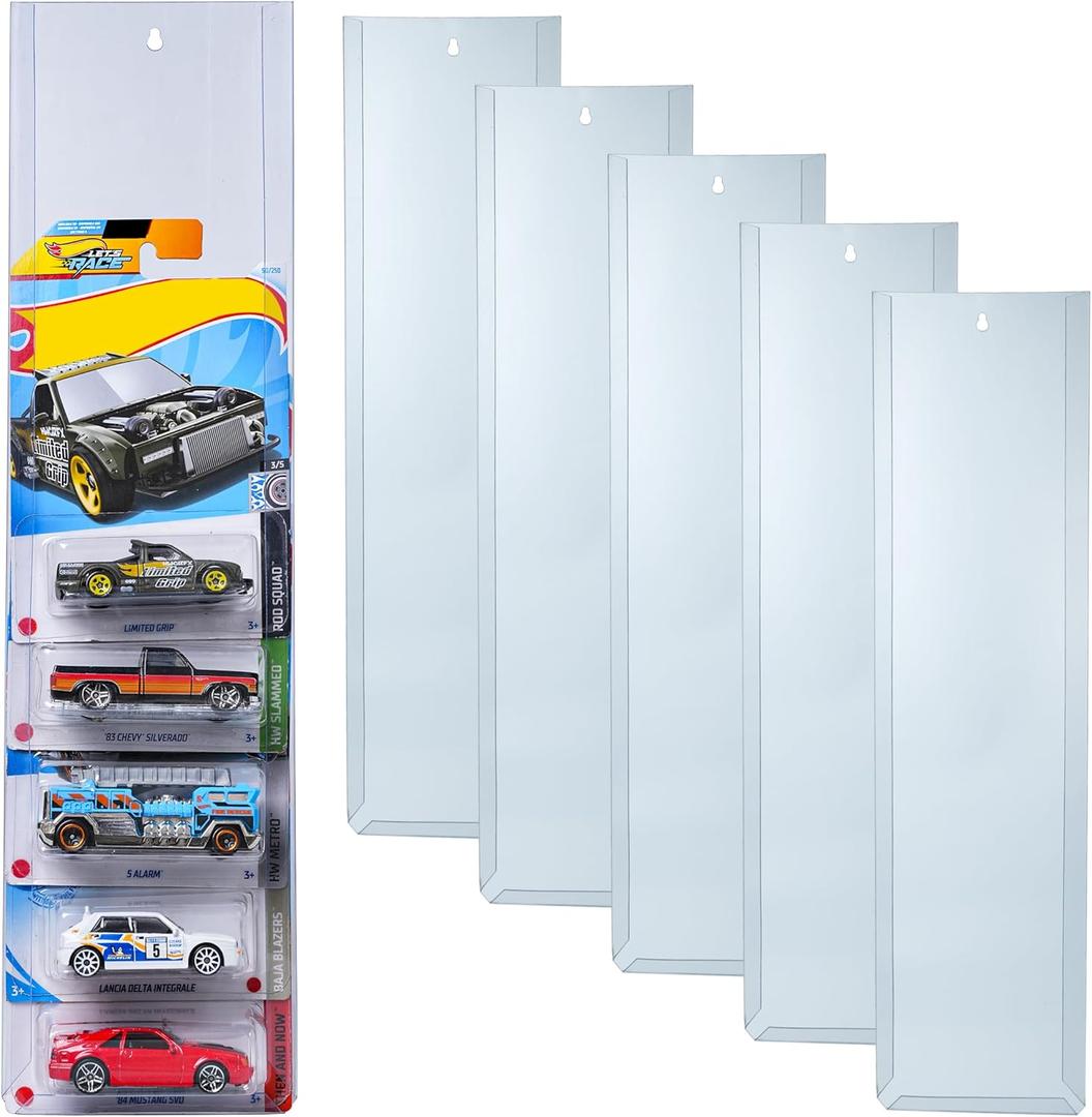 10 Pcs Diecast Display Case for Hot-Wheels Match-Box,Toy Car Storage Organizer,Compatible with Hot-Wheels Match-Box Packaged Cars,Packaged Cars Display Wall Mount (10 Psc)