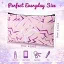 Kacctyen 16 Pcs K Pop Themed Makeup Bags Party Favors Neon Purple Girl Power Pop Star Music Theme Cosmetic Pouch for Birthday Party Favors and Friend Gathering Stationary Storage Bag for Teens Girls