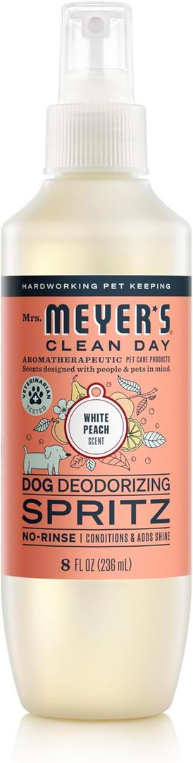 MRS. MEYER'S Clean Day Dog Deodorizing Spray, White Peach Scent, 8oz (8 Fl Oz (Pack of 1))