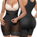 SHAPELLX Fajas Colombianas Tummy Control Shapewear for Women Postpartum Butt Lifter Full Body Shaper Compression Garment (Black, M)