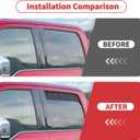 Linskip Aluminum Rear Window Vent Shades Compatible with 2015-2026 Ford F150 Crew Cab, Louvered Rain Deflectors for Rear Door Windows, Exterior Accessories