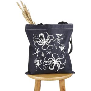 PWHAOO Octopus Lover Gift Octopus Themed Tote Bag Octopus Design Handbag Ocean Animal Lover Gift