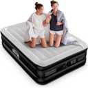 Airefina Air Mattress Full with Built in Pump, Comfort 18" Raised Inflatable Mattress, Upgraded Vertical Beams Blow Up Mattress Air Bed with Carry Bag for Guest Home, Colchones Inflables 700 lbs Max (Standard Height 18 " Grey)