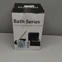 Black Bathroom Accessories Set, Black and Gold Bathroom Accessories with Trash Can, Tray, Soap Dispenser, Soap Dish, Toothbrush Holder, Toothbrush Cup,Toilet Brush and Qtip Holders