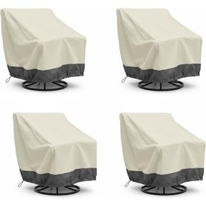 4 Pack Heavy Duty Patio Chair Covers - Rip-Resistant 600D Oxford Fabric - 8000mm Waterproof UV-Resistant Outdoor Furniture Covers for Adirondack, Rocking, and Swivel Chairs, 39"W x 37"D x 38"H