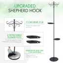 1 Set Upgraded 75.9" Shepherds Hook for Bird Feeder, Hanging Plant Wind Chime Stand, Metal Adjustable Standing Pole Holder for Indoor Outdoor, with 2 Rack & Weight Bag (Retro 2 Hooks)
