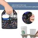Beautyflier Reusable Insulated Coffee Cup Carrier, Portable Drink Holder with Handle Organizer Tote Bag for Hot & Cold Drinks (Coffee Utensils)