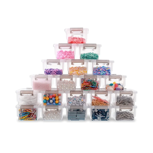 Citylife 20 Packs Plastic Bead Organizers Clear Storage Containers with Lids for Craft Storage Small Storage Box, 3.7 x 2.8 x 1.8 Inches
