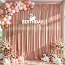 10x10 ft Rose Gold Glitter Backdrop Curtain for Parties, Wrinkle Free Glitter Photo Backdrop Drapes 2 Panels 5x10FT Shimmer Back Drop Cloth for Wedding Birthday Christmas Photography Background Decor