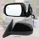 Left Driver Side Mirror Compatible With 2008 2009 2010 2011 2012 2013 Toyoto Highlander With Power Glass Manual Folding Heated Black Replace#8794048303(5Pins)