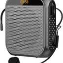 Portable Voice Amplifier for Teachers, 2200mAh Rechargeable Personal Amplifier Mic PA System Headset Microphone with Speaker for Teachers, Training, Meeting, Tour Guide, Yoga, Classroom (Black)