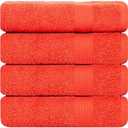 Ample Decor Hand Towels for Bathroom 18 X 28 Inch 600 GSM 100% Cotton, Soft Absorbent - 2 Pcs Orange