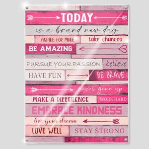 Uplifting Pink Wall Art For Teenage Girls, 8x10 Inch Motivational Quotes Printed Acrylic, Bedroom Decor For Teens, Office Motivation And Dorm Decor For Women, Birthday Graduation Gift For Daughter (red)
