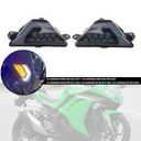 Topteng LED Front Turn Signal Light Turn Signals for KAWASAKI NINJA 300 2013-2017, NINJA 400 2018-2023, NINJA 650 2012-2023, ZX-6R 2013-2022, ZX-4RR 2023+ (black)