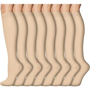 8 Pairs Compression Socks for Women & Men,Support Compression Stockings for Medical Running Athletic, L/XL