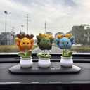 Handmade Crochet Dragon Dashboard Decor - Cute Mini Car Ornament, Knitted Flower & Potted Plant Decor for Home/Office - Perfect Graduation/Birthday/Thank You Gift (Orange Dragon)