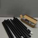 Extra Long Curtain Rods for Windows 120" to 240", 1 Inch Matte Black Drapery Rod For Bedroom Living Room Divider Adjustable Heavy Duty Outdoor Curtain Rod for Patio Cap Finials