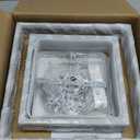 Jaycomey Modern Ceiling Light Dimmable LED Chandelier with Remote Control,50W 3-Layer Square Ceiling Lamp Acrylic Flush Mount Ceiling Lights Fixtures for Bedroom Dining Living Room Kitchen(White)