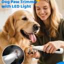 Dog Paw Trimmer with LED Light, 2025 Upgraded Safety Electric Paw Trimmer for Dogs and Cats Paw Cleaner, 35dB Low Noise Multifunctional Dog Clippers for Paws, Eyes, Ears, Face Shavers (White)