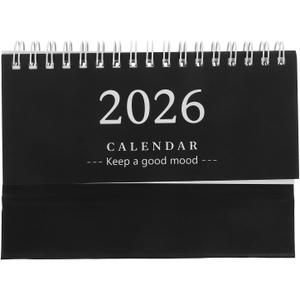 2026 Mini Calendar: Small Desktop Calendar 2025. 07-2026. 12, 18 Monthly Standing Flip Planner for Home School Office Organization Supplies, Black