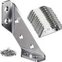 2 x 12PCS Stainless Steel Corner Brackets, 2mm L Braces for Wood.