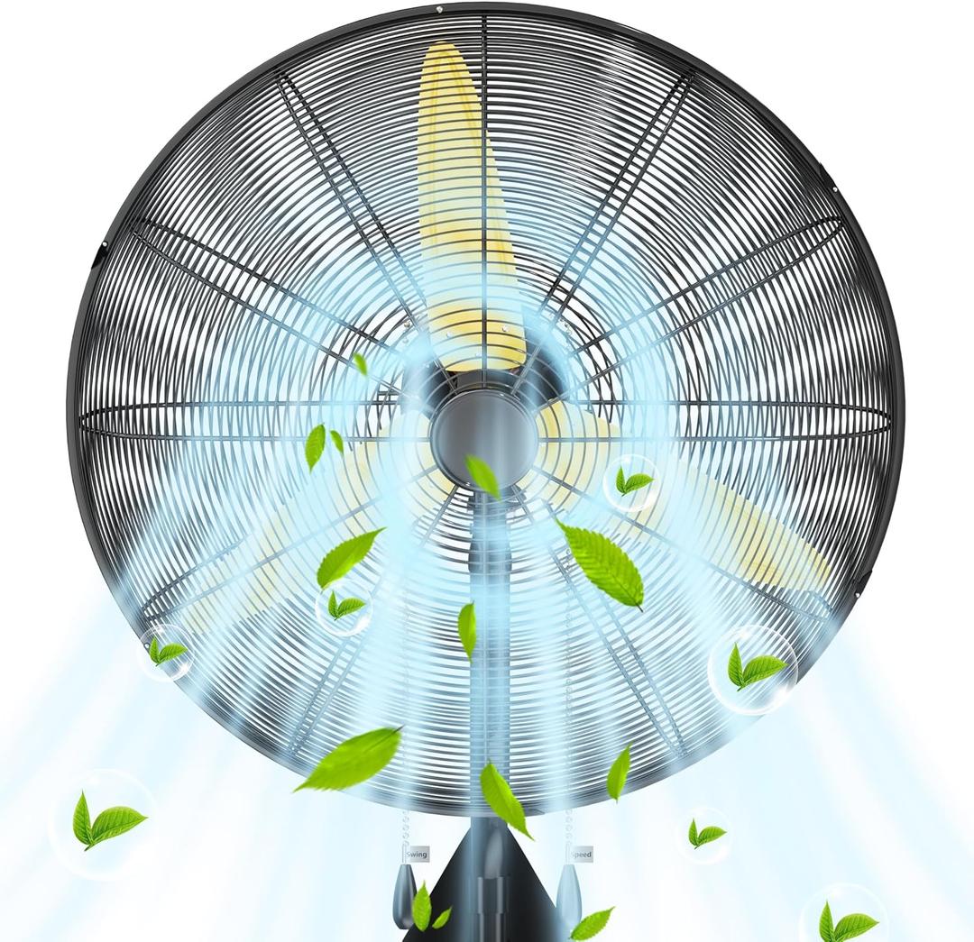 Uthfy 26IN 9200CFM Wall Mount Fan,Outdoor Industrial High Velocity Wall Fan with 3-Speeds, Heavy Duty Metal Wall Mounted Oscillating Fans for Garage, Shop,Commercial,Gym, Patio, Porch,ETL Listed