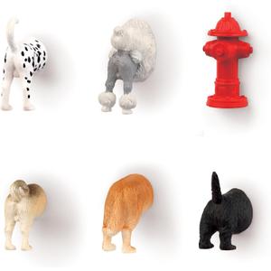 Kikkerland Dog Butt Magnet Set of Six  Fun Decor for Home, Office, & Classroom  Gifts for Holidays & Events