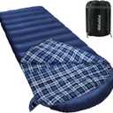 0 Degree Sleeping Bag 100% Cotton Flannel XXL Cold Weather Winter Oversized Sleeping Bag for Adults Camping Zero Degree Big and Tall with Compression Sack