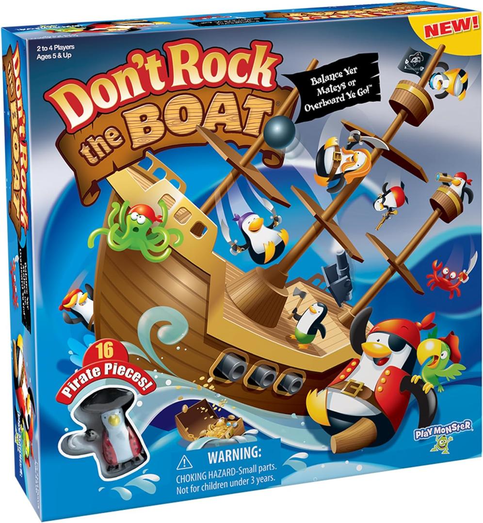 Dont Rock the Boat Board Game-Kids Games, Family Games for Kids and Adults, Board Games for Family Night, Multi-Player Board Games, Builds Hand & Eye Coordination, Balancing Toy, Ages 5+