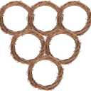 6 Pcs Grapevine Wreath 6 inch - DIY Crafts Natural Grapevine Twig Vines, Vines Garland Wreaths for Wedding House Holiday Door Vase Wall Decor