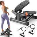 Niceday Steppers for Exercise, Stair Stepper with Resistance Bands, Mini Stepper with 300LBS Loading Capacity, Hydraulic Fitness Stepper with LCD Monitor