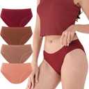 DAVID ARCHY Womens Underwear, Bamboo Rayon Underwear Panties Moisture Wicking Panties, Soft Breathable, 4 Pack (Brown, M)