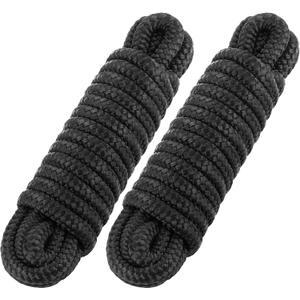 Premium Marine-Grade Dock Lines - 2 Pack 3/8" x 15' Strength-Tested Double Braided Nylon Boat Ropes with 12" Security Loops | Heavy-Duty Docking & Mooring Rope