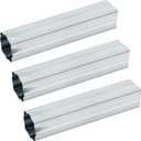 Dunzy Crimped Style Baseball Ground Anchors for Baseball Bases, Silver
