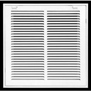HVAC Premium 14'' X 14'' Steel Return Air Filter Grille for 1'' Filter - Removable Face/Door - HVAC Duct Cover - Flat Stamped Face - White [Outer Dimensions: 16 5/8''w X 16 5/8''h]